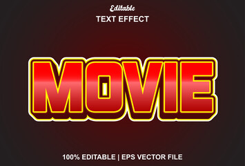 movie text effect with red color for brand
