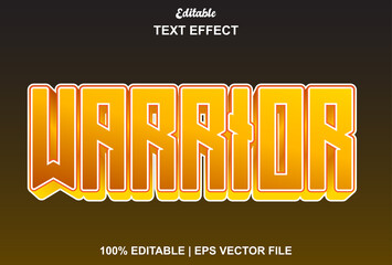 warrior text effect with orange color for brand