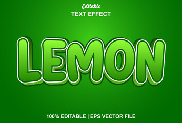 lemon text effect with green color for product
