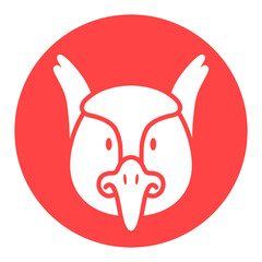 Pheasant glyph icon. Animal head vector