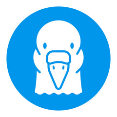 Dove glyph icon. Animal head vector symbol