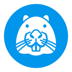 Otter beaver glyph icon. Animal head vector - obrazy, fototapety, plakaty