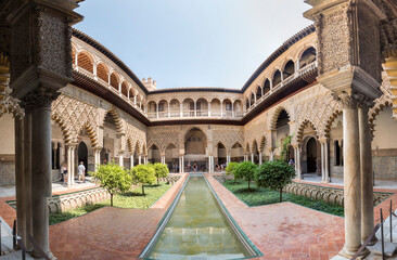 Fototapeta premium Royal Alcázar of Seville, a walled palatial complex built in different historical stages
