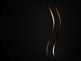 Luxury abstract background. Dark black gold. premium design  mock up