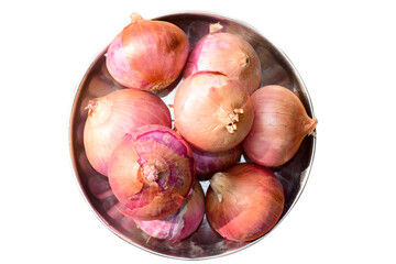 Fresh onions on white background