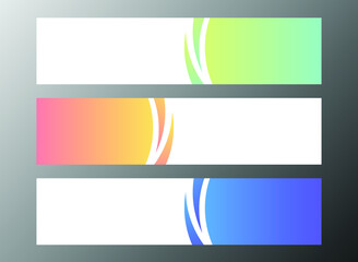 Naklejka premium Modern Social Media Wave Banner Set 