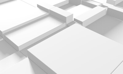 White cubes structure. Abstract futuristic background.