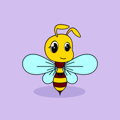 cute baby bee cartoon character 