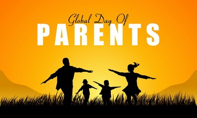 Global day of parents vector illustration. Suitable for Poster, Banners, campaign and greeting card. 