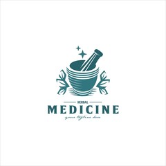 Herbal Medicine Logo Design Vector Image