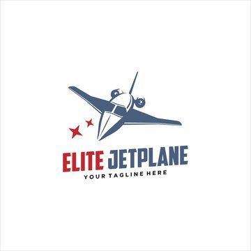 Jet Plane Airplane Aircraft Logo Design Vector Image