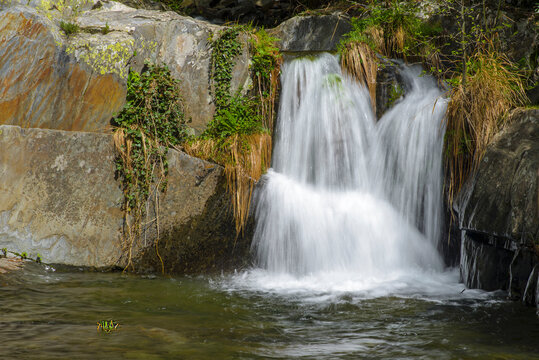 waterfall of pure and crystalline water in the rivers of Las Hurdes