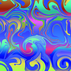 Fluid abstract flow colorful waves background. Ink splash. Vector illustration.
