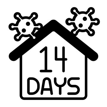 14 Days Quarantine Glyph Icon