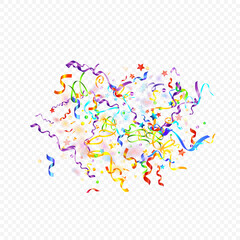 Obraz na płótnie Canvas ribbon spiral confetti carnival color shine gift