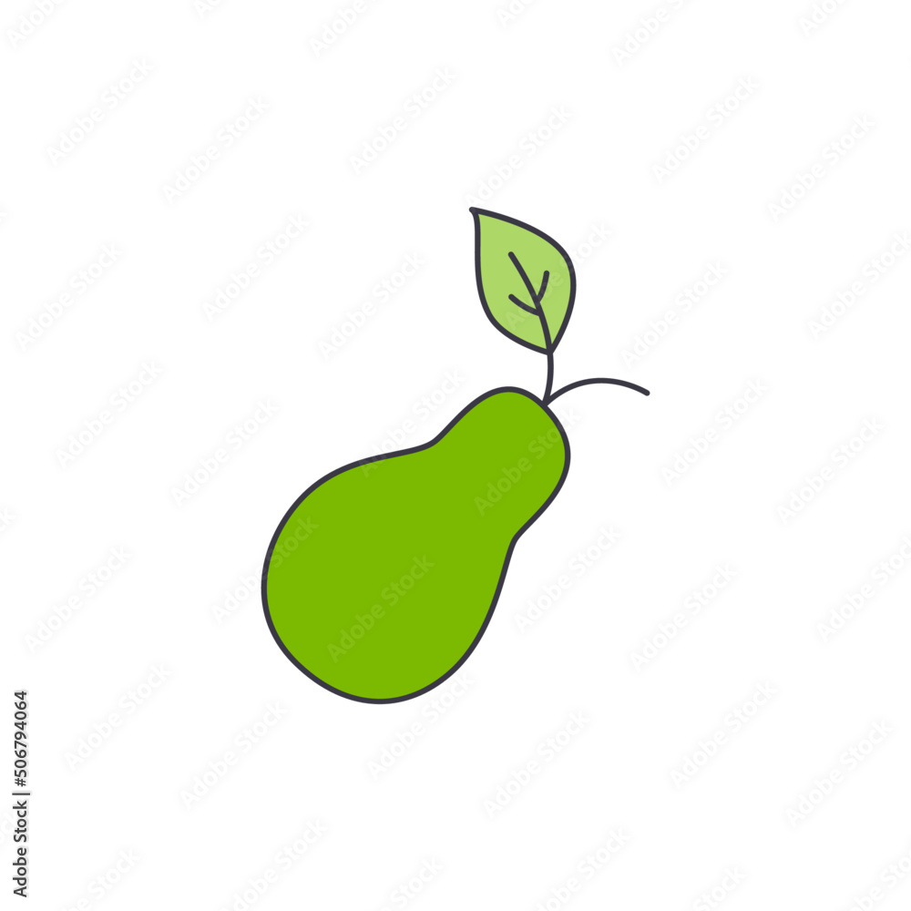 Poster pear icon in color, isolated on white background