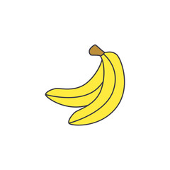 Banana icon in color, isolated on white background 