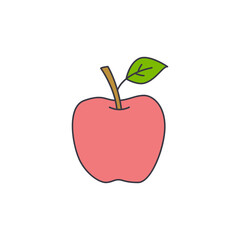 Apple fruit icon in color, isolated on white background 