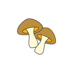 mushroom icon in color, isolated on white background 