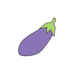 Eggplant icon in color, isolated on white background 