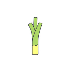 Leek vegetable icon in color, isolated on white background 