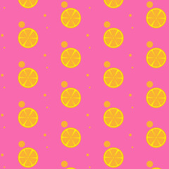 seamless pattern with lemons, orange