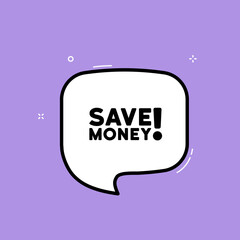 Speech bubble with Save money text. Boom retro comic style. Pop art style. Vector line icon for Business and Advertising