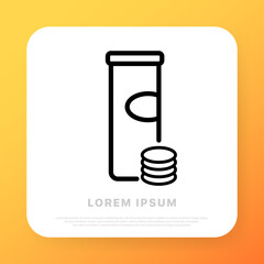 Chips line icon. Junk, crunchy, fat, calories, healthy, cholesterol. Fast food concept. Vector line icon for Business and Advertising