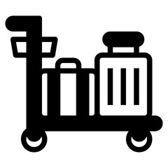 trolley glyph icon