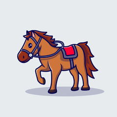 Horse Racing Cartoon Vector Icon Illustration. Animal Sport Icon Concept Isolated Premium Vector. Flat Cartoon Style