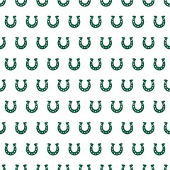 Fototapeta na wymiar Green horseshoe seamless pattern with white background.