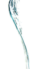 Blue Flowing Water on White