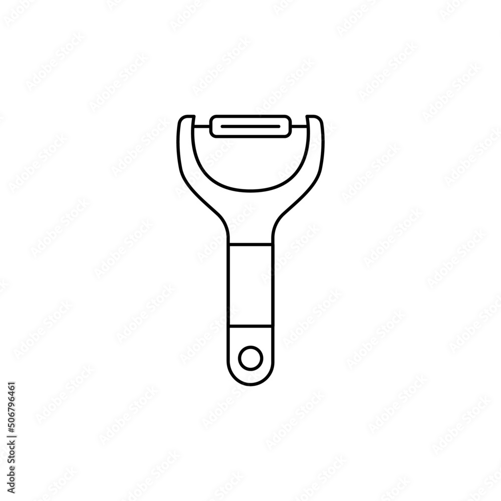 Wall mural Kitchen peeler icon in line style icon, isolated on white background