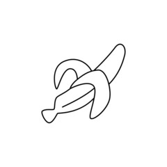 Banana icon in line style icon, isolated on white background