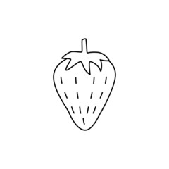 Strawberry icon in line style icon, isolated on white background
