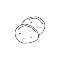 potato icon in line style icon, isolated on white background