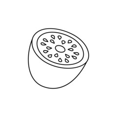 kiwi fruit icon in line style icon, isolated on white background