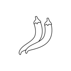 Chili pepper icon in line style icon, isolated on white background