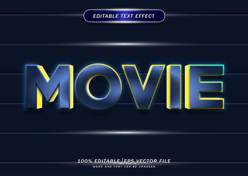Colorful bold movie text editable effect