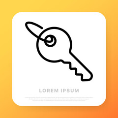 Key line icon. Private property, close, lock, personal, door. Privacy concept. Vector line icon for Business and Advertising