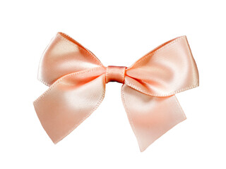 Pink satin bow on a white background