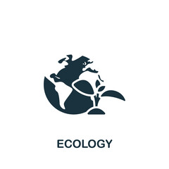 Ecology icon. Monochrome simple Science icon for templates, web design and infographics