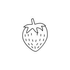 Strawberry icon in line style icon, isolated on white background