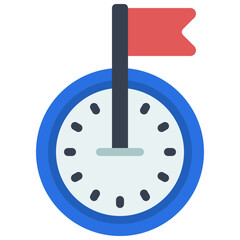 Flag Pin Clock Icon