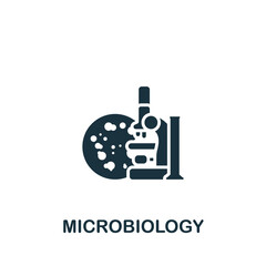 Microbiology icon. Monochrome simple Science icon for templates, web design and infographics