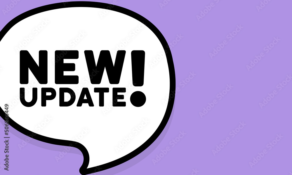 Poster speech bubble with new update text. boom retro comic style. pop art style. vector line icon for busi