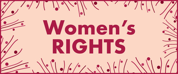 Womens Rights Pink Lines Dots Lines Horizontal 