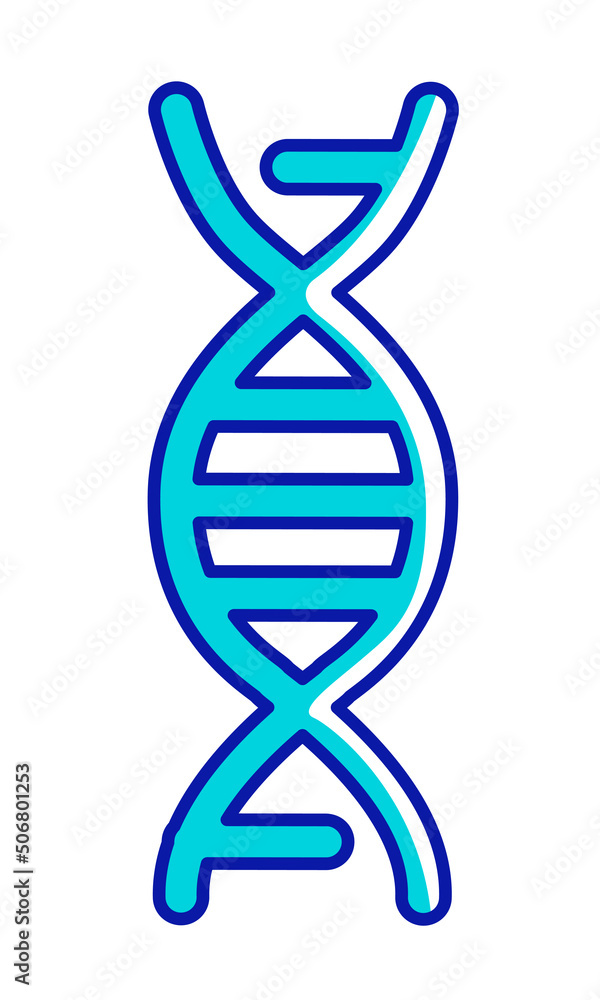 Poster dna semi flat color vector element. full sized object on white. molecule structure. genetic material
