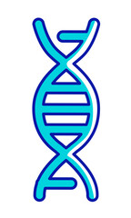 DNA semi flat color vector element. Full sized object on white. Molecule structure. Genetic material. Heredity simple cartoon style illustration for web graphic design and animation