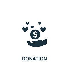 Donation icon. Monochrome simple Streaming icon for templates, web design and infographics